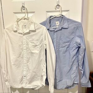 2 Gap casual shirts, white and light blue, men’s slim S